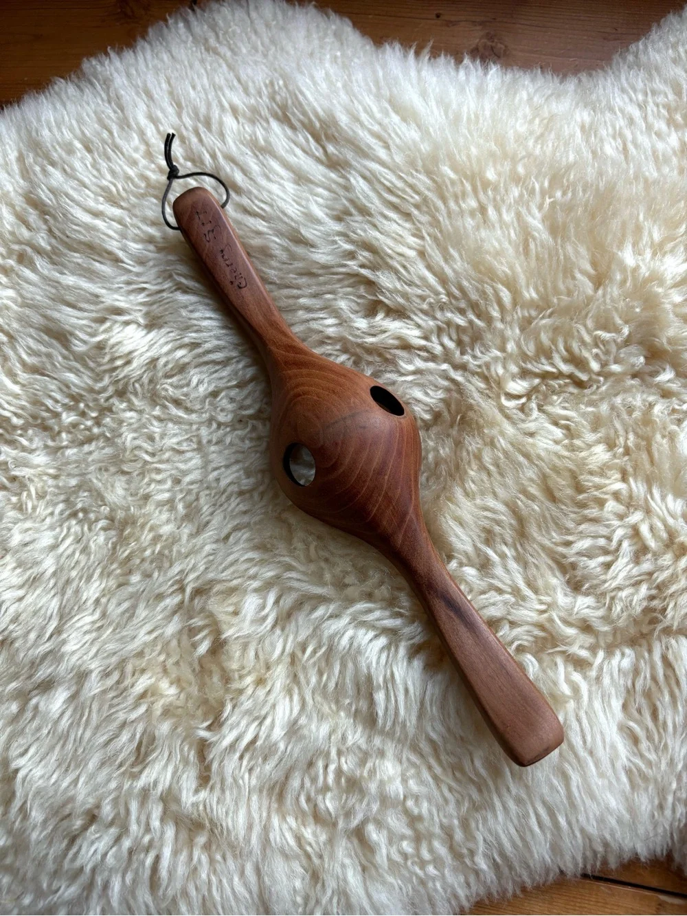 Hand Carved Wooden Egg Separator
